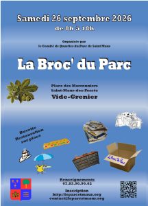 Affiche : Vide-greniers du Comité de quartier du parc Saint-Maur